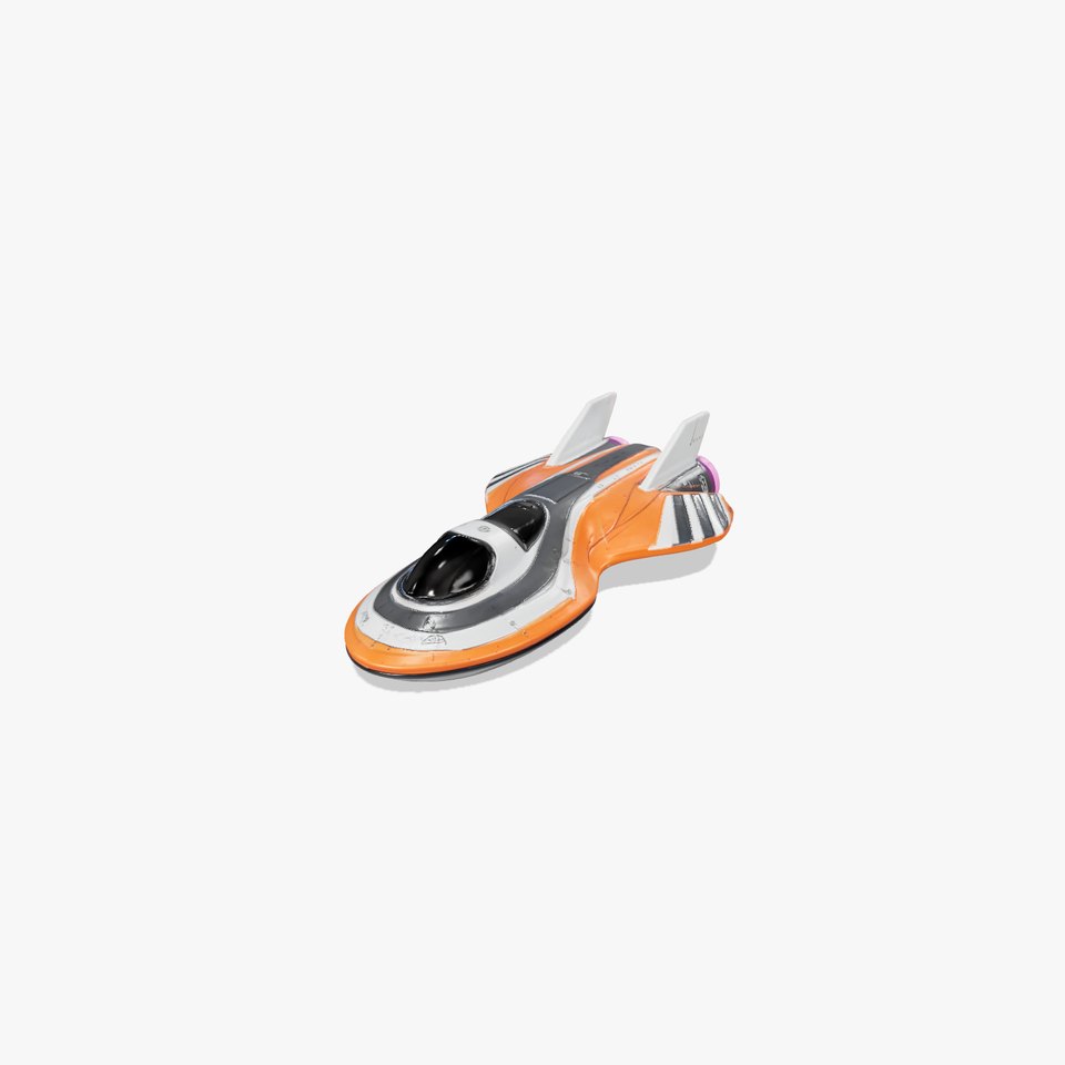 Futuristic Orange Spaceship model pack